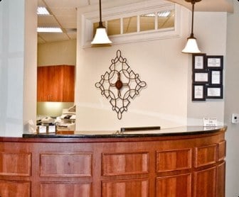 Reception desk at Covington Family Dentistry